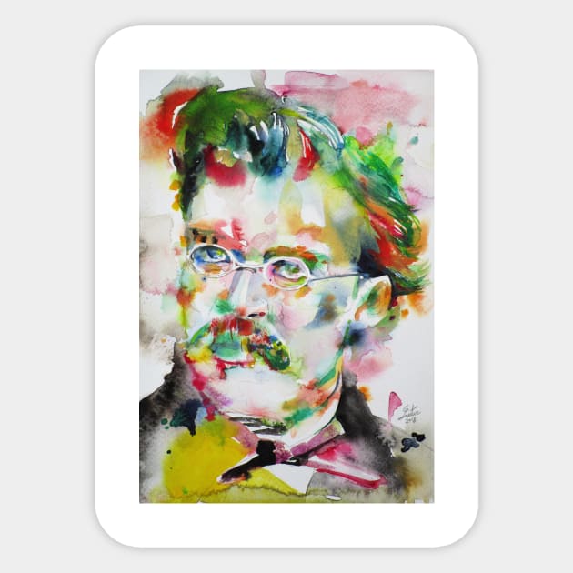 FRIEDRICH NIETZSCHE watercolor portrait .9 Sticker by lautir